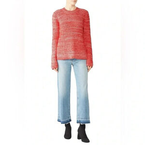 Derek Lam 10 Crosby Bicolor Crew Neck Sweater two-tone knit Merino Wool Size L
